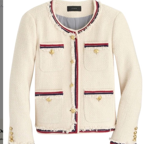 ISO J. Crew Tweed Fringe Blazer - Picture 2 of 6